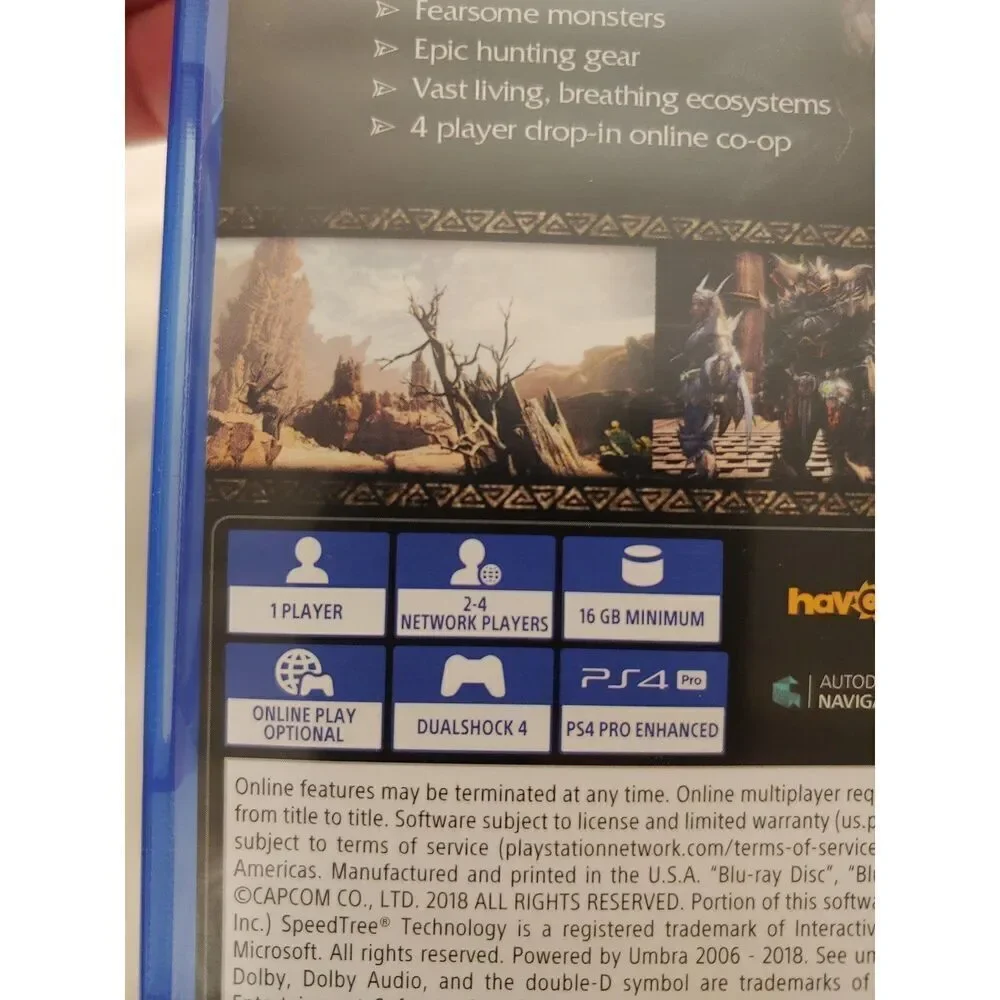 Monster Hunter WORLD Sony Playstation 4 PS4 Blu-Ray Disc Game